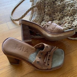 MIA Wood Block Heels, Boho sandles Size 6